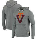 Virginia Tech Hokies Original Retro Brand School Logo Tri-Blend Hoodie - Gray
