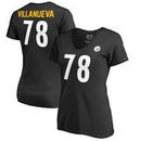 Alejandro Villanueva Pittsburgh Steelers NFL Pro Line by Fanatics Branded Women's Authentic Stack Name & Number V-Neck T-Shirt –