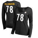 Alejandro Villanueva Pittsburgh Steelers NFL Pro Line by Fanatics Branded Women's Authentic Stack Name & Number V-Neck Long Slee