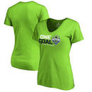 Seattle Sounders FC Fanatics Branded Women's 2017 MLS Cup Playoffs One Goal V-Neck T-Shirt – Neon Green