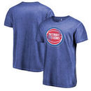 Detroit Pistons Fanatics Branded Distressed Logo Shadow Washed T-Shirt - Royal