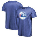 Philadelphia 76ers Fanatics Branded Distressed Logo Shadow Washed T-Shirt - Royal
