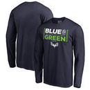 Seattle Seahawks NFL Pro Line by Fanatics Branded Alternate Team Logo Gear Blue & Green Big & Tall Long Sleeve T-Shirt - College
