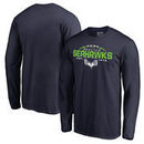Seattle Seahawks NFL Pro Line by Fanatics Branded Alternate Team Logo Gear Flea Flicker Long Sleeve T-Shirt - College Navy