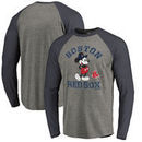 Boston Red Sox Fanatics Branded Disney MLB Tradition Long Sleeve Tri-Blend T-Shirt - Heathered Gray