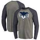 Seattle Seahawks NFL Pro Line by Fanatics Branded Alternate Team Logo Gear Big & Tall Long Sleeve Tri-Blend Raglan T-Shirt - Ash