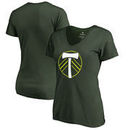 Portland Timbers Fanatics Branded Women's Primary Logo Slim Fit V-Neck T-Shirt - Green