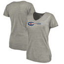 USA Curling Fanatics Branded Women's Primary Logo Tri-Blend V-Neck T-Shirt - Ash