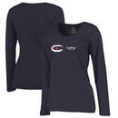 USA Curling Fanatics Branded Women's Primary Logo Plus Size Long Sleeve T-Shirt - Navy