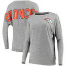 Denver Broncos NFL Pro Line by Fanatics Branded Women's Hacci Cozy Spirit Jersey Fleece Tri-Blend Pullover Sweatshirt – Gray