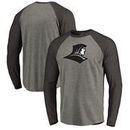 Providence Friars Fanatics Branded Primary Logo Long Sleeve Tri-Blend Raglan T-Shirt - Heathered Gray