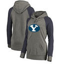 BYU Cougars Fanatics Branded Women's Primary Logo Tri-Blend Raglan Pullover Hoodie - Heathered Gray