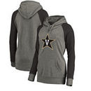 Vanderbilt Commodores Fanatics Branded Women's Primary Logo Tri-Blend Raglan Plus Size Pullover Hoodie - Heathered Gray