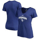 Los Angeles Dodgers Fanatics Branded Women's 2017 National League Champions Pennant V-Neck T-Shirt - Royal
