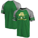 Minnesota North Stars Fanatics Branded Vintage Collection Line Shift Tri-Blend Raglan T-Shirt - Kelly Green