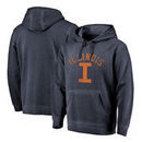 Illinois Fighting Illini Fanatics Branded Vault Arch Over Logo Shadow Washed Pullover Hoodie - Navy