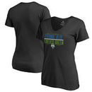 Seattle Sounders FC Fanatics Branded Women's Eternal Blue, Forever Green V-Neck T-Shirt - Black