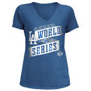 Los Angeles Dodgers 5th & Ocean by New Era Women's 2017 World Series Bound Plus Size Tri-Blend V-Neck T-Shirt - Royal
