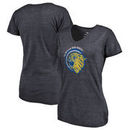 Montana State Bobcats Fanatics Branded Women's College Vault Primary Logo Tri-Blend V-Neck T-Shirt - Navy