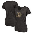 Vanderbilt Commodores Fanatics Branded Women's College Vault Primary Logo Tri-Blend V-Neck T-Shirt - Black