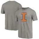 Illinois Fighting Illini Fanatics Branded College Vault Primary Logo Tri-Blend T-Shirt - Gray