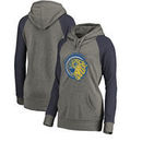 Montana State Bobcats Fanatics Branded Women's College Vault Primary Logo Tri-Blend Raglan Pullover Hoodie - Ash