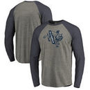 Villanova Wildcats Fanatics Branded College Vault Primary Team Logo Big & Tall Long Sleeve Tri-Blend Raglan T-Shirt - Ash
