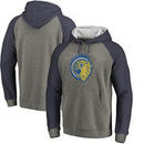 Montana State Bobcats Fanatics Branded College Vault Primary Logo Tri-Blend Big & Tall Raglan Pullover Hoodie - Ash