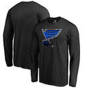 St. Louis Blues Fanatics Branded Primary Logo Midnight Mascot Long Sleeve T-Shirt - Black