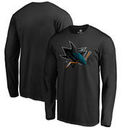 San Jose Sharks Fanatics Branded Midnight Mascot Long Sleeve T-Shirt - Black