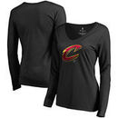 Cleveland Cavaliers Fanatics Branded Women's Midnight Mascot Long Sleeve V-Neck T-Shirt – Black