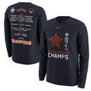 Houston Astros Nike 2017 World Series Champions Roster Long Sleeve T-Shirt - Navy