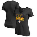 Pittsburgh Steelers NFL Pro Line by Fanatics Branded Women's Hometown Collection Plus Size V-Neck T-Shirt - Black