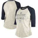Houston Astros Majestic Threads Women's 2017 World Series Champions Soft Hand Burnout 3/4 Sleeve Raglan T-Shirt - Cream