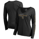 Vegas Golden Knights Fanatics Branded Women's High Class Long Sleeve V-Neck T-Shirt – Black