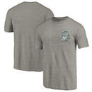 Michigan State Spartans Fanatics Branded College Vault Left Chest Distressed Tri-Blend T-Shirt - Gray