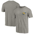 West Virginia Mountaineers Fanatics Branded College Vault Left Chest Distressed Tri-Blend T-Shirt - Gray