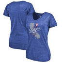 Los Angeles Dodgers Fanatics Branded Women's Hometown Collection LA County V-Neck T-Shirt - Royal