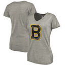 Boston Bruins Fanatics Branded Women's Hometown Collection Tri-Blend V-Neck T-Shirt – Heathered Gray