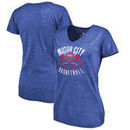 Detroit Pistons Fanatics Branded Women's Motor City Pistons Hometown Collection Tri-Blend T-Shirt - Royal