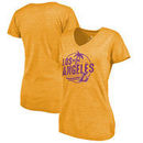 Los Angeles Lakers Fanatics Branded Women's Surf Rider Hometown Collection Tri-Blend T-Shirt - Gold