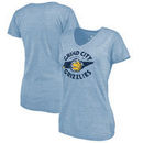 Memphis Grizzlies Fanatics Branded Women's Grind City Hometown Collection Tri-Blend T-Shirt - Light Blue