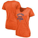 New York Knicks Fanatics Branded Women's New York State Hometown Collection Tri-Blend T-Shirt - Orange