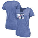 Oklahoma City Thunder Fanatics Branded Women's OKC Hometown Collection Tri-Blend T-Shirt - Blue
