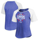 LA Clippers Fanatics Branded Women's High Tide Hometown Collection Color Block Tri-Blend T-Shirt - Royal