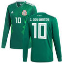 Giovani dos Santos Mexico National Team adidas 2018 Home Replica Long Sleeve Jersey - Green