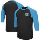 North Carolina Tar Heels Colosseum Raglan 3/4-Sleeve T-Shirt – Black/Carolina Blue
