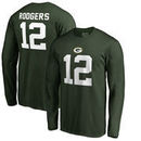 Aaron Rodgers Green Bay Packers NFL Pro Line by Fanatics Branded Youth Authentic Stack Name & Number Long Sleeve T-Shirt – Green