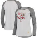 Kentucky Derby Original Retro Brand Women's 144 Slub Body Mock Twist Raglan T-Shirt – White/Heathered Gray