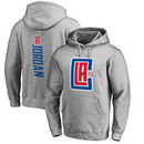 DeAndre Jordan LA Clippers Fanatics Branded Backer Name and Number Pullover Hoodie - Heathered Gray